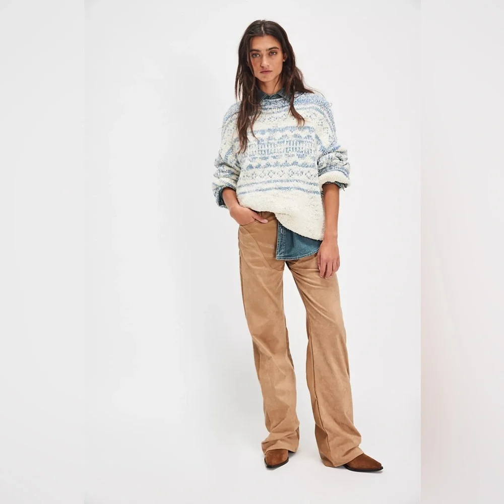 FREE PEOPLE Dani Pattern Sweater L